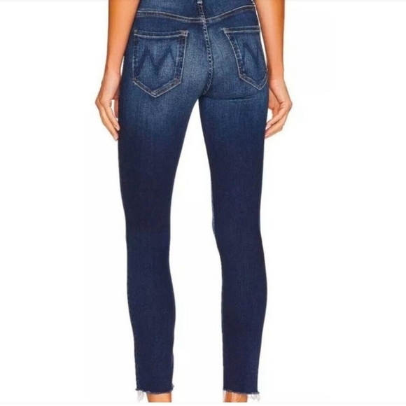 MOTHER The Stunner Ankle Fray Jean Womens Change is in the Air Dark Skinny - Picture 5 of 5